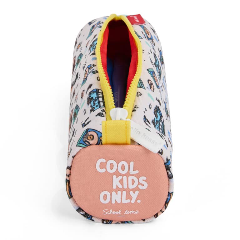 Trousse Hossegor - Hello Hossy, vue de côté ouverte sur fond blanc