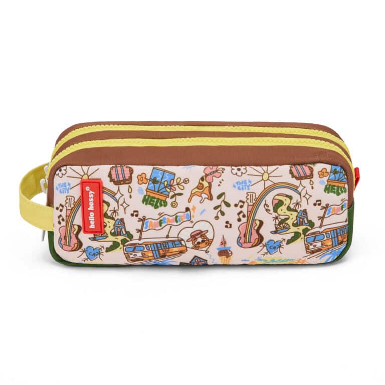 Trousse double compartiment San Francisco - Hello Hossy, vue de face sur fond blanc
