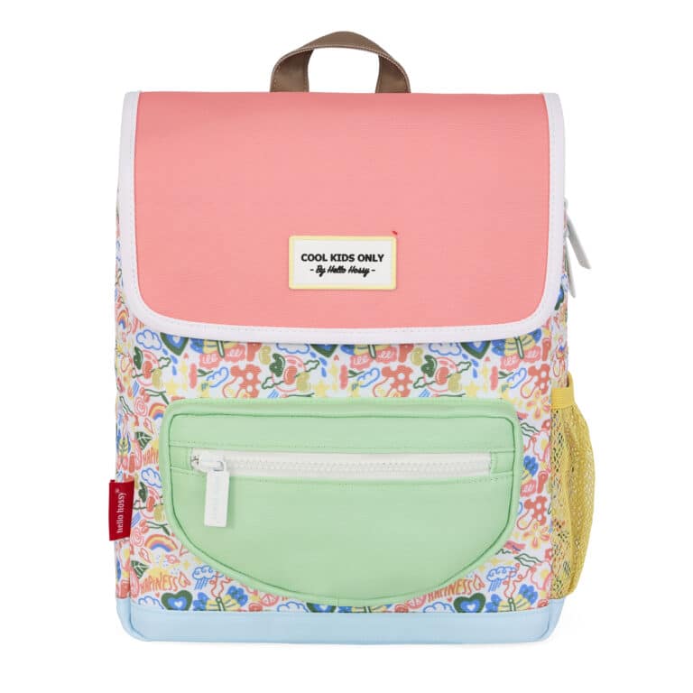 Sac à dos happiness - Hello Hossy, vue de face sur fond blanc
