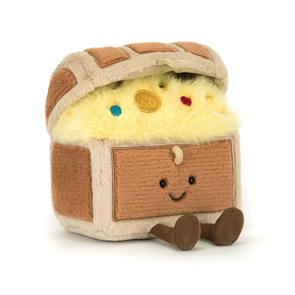 Doudou coffre au trésor Amuseables - Jellycat, vue de face sur fond blanc