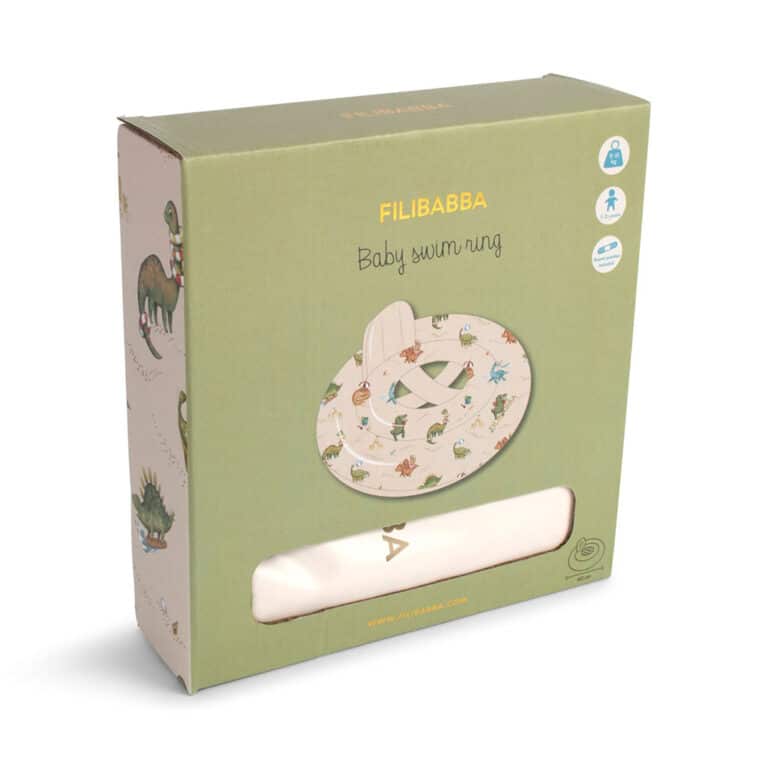 Packaging bouée bébé dino beach filibabba sur fond blanc