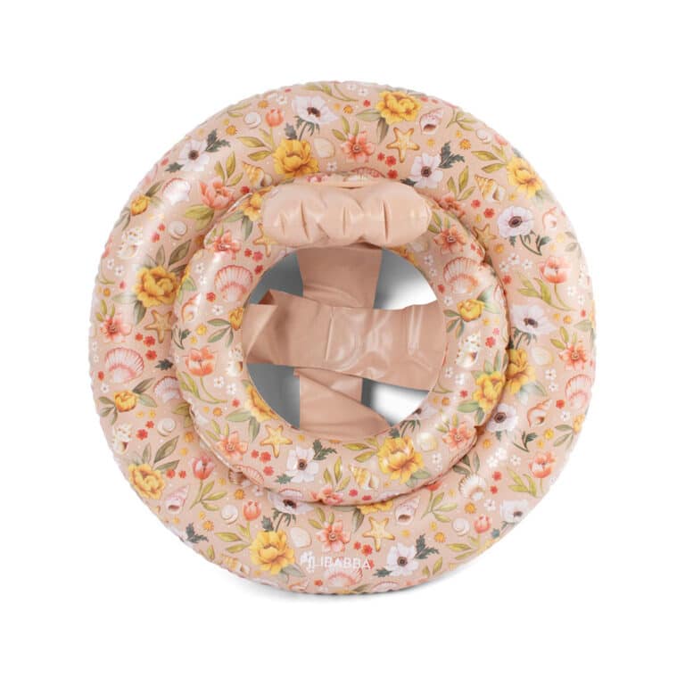 Bouée bébé ocean blossom vue de haut sur fond blanc