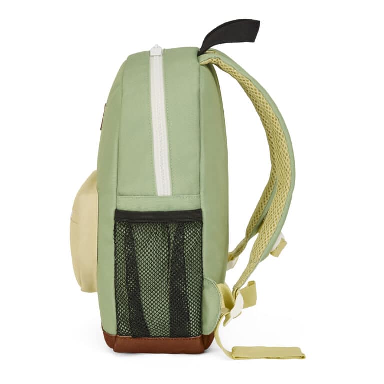 Sac à dos mini pistache Hello Hossy vue de côté sur fond blanc