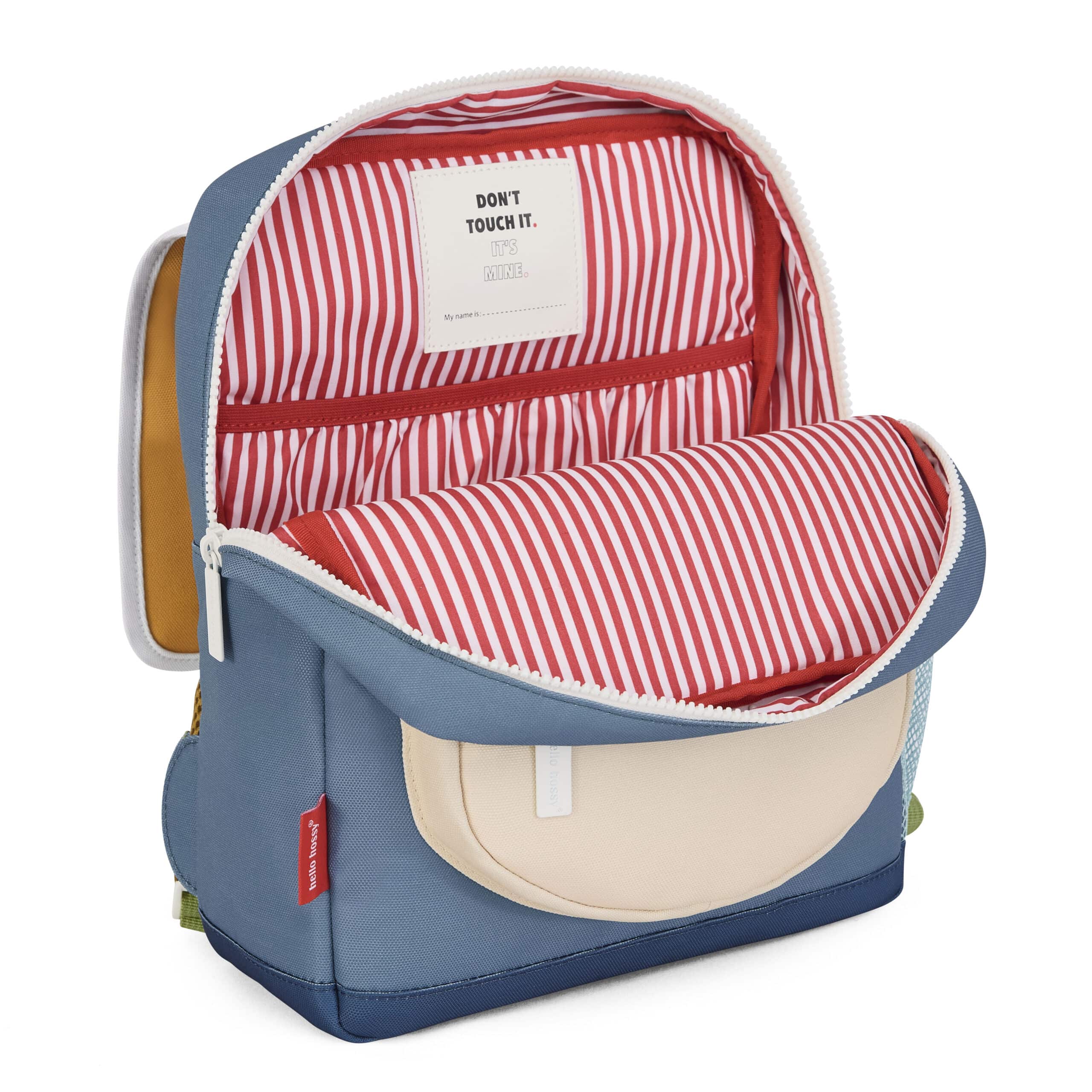 sac à dos mini sam hello hossy de ouvert sur fond blanc