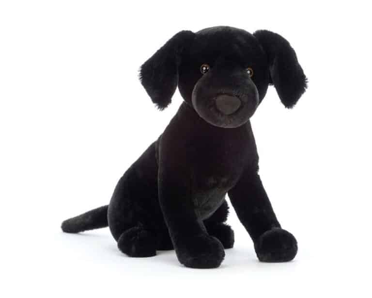 Peluche pas cher Jellycat Pippa Labrador Noir – Doudou chien velours, 24 cm Little Marmaille magasin de jouets à Vannes