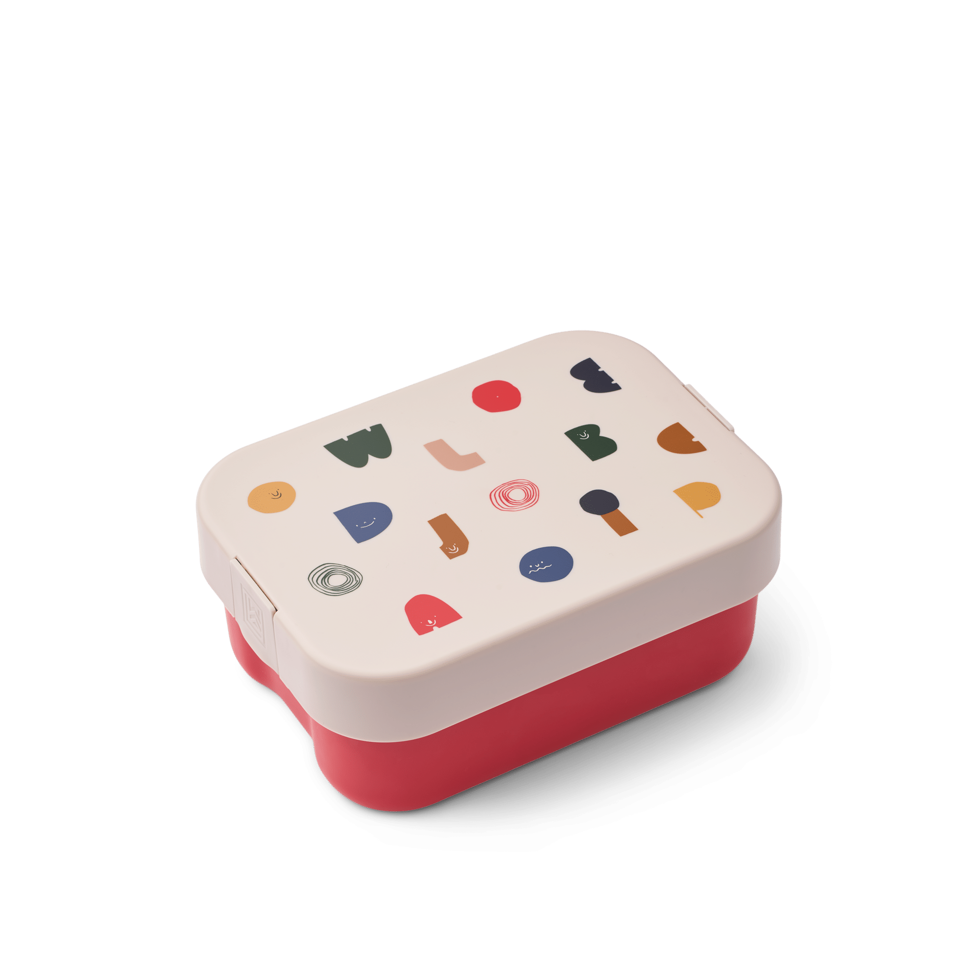 Lunchbox - Lettres - Sable - Liewood, vue de face sur fond blanc