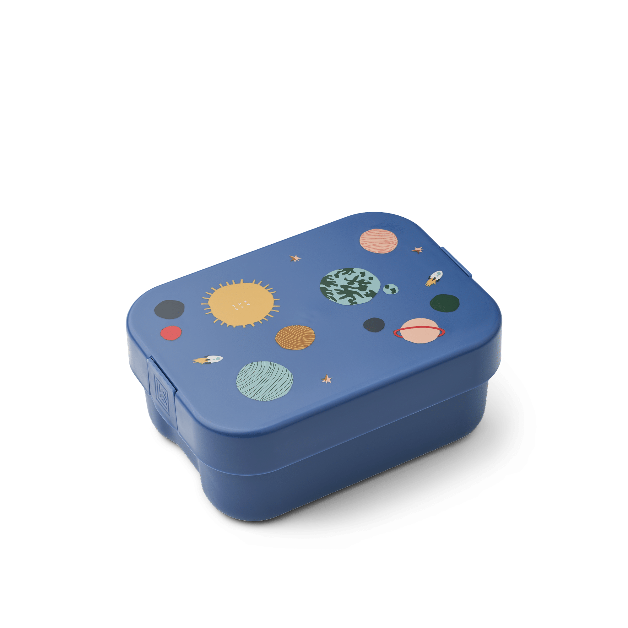 Lunchbox - Univers - Bleu marine - Liewood, vue fermée sur fond blanc