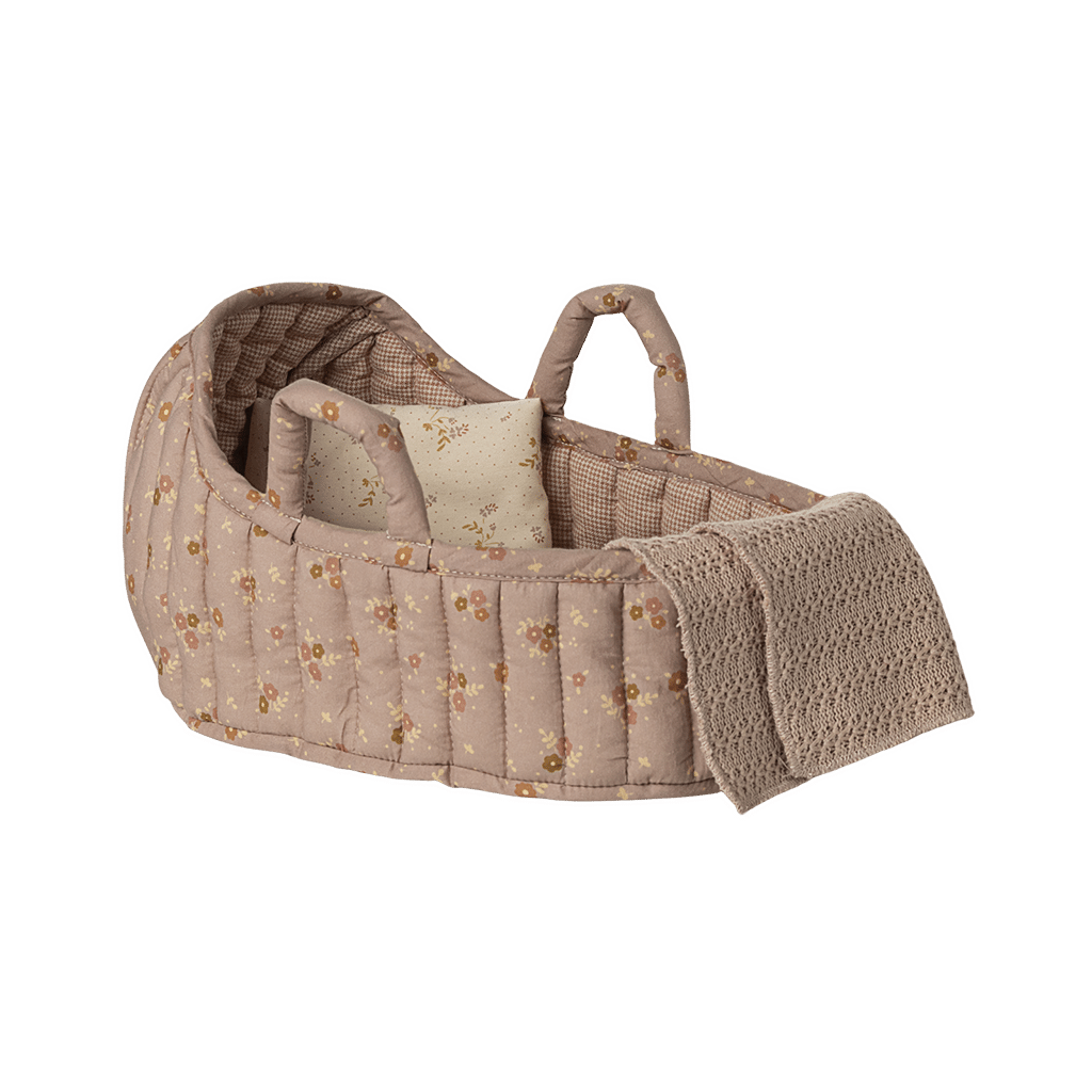 Couffin large rose - Maileg, vue de côté sur fond blanc