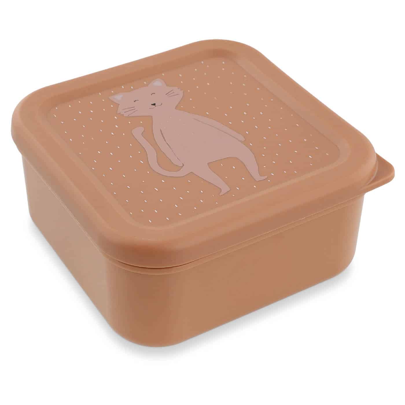 Boîte à goûter 3 pièces - Mlle Chat - Trixie, vue de la plus grande boite de côté sur fond blanc