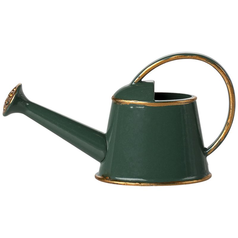 mise en scène souris Maileg arrosant plantes avec arrosoir vert foncé, Little Marmaille boutique de jouets à Vannes