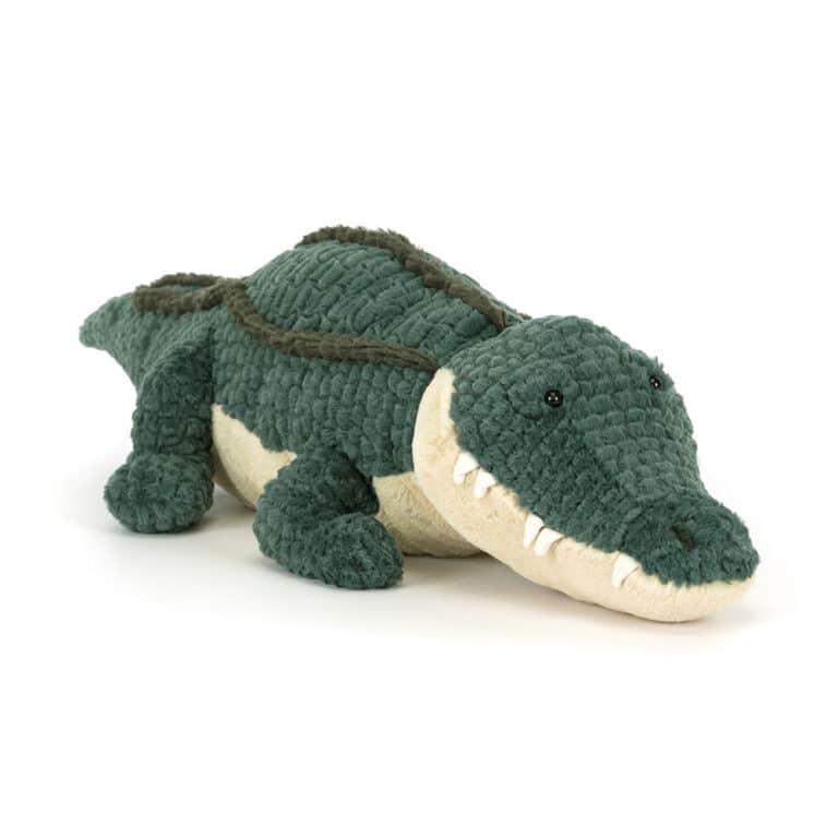 Doudou Allexi Alligator – Jellycat - Vu de face sur fond blanc