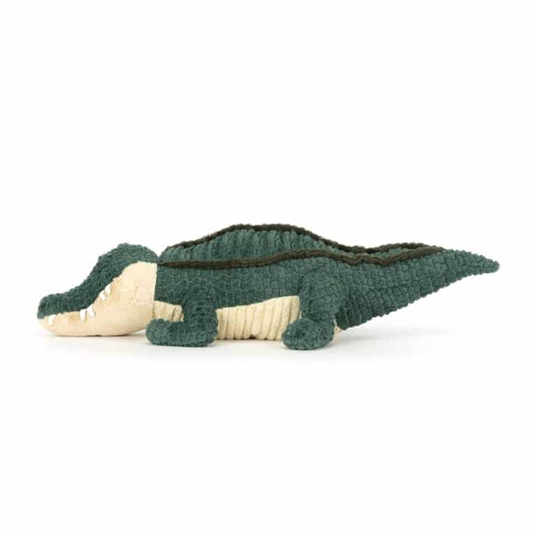 Doudou Allexi Alligator – Jellycat - Vu de côté sur fond blanc