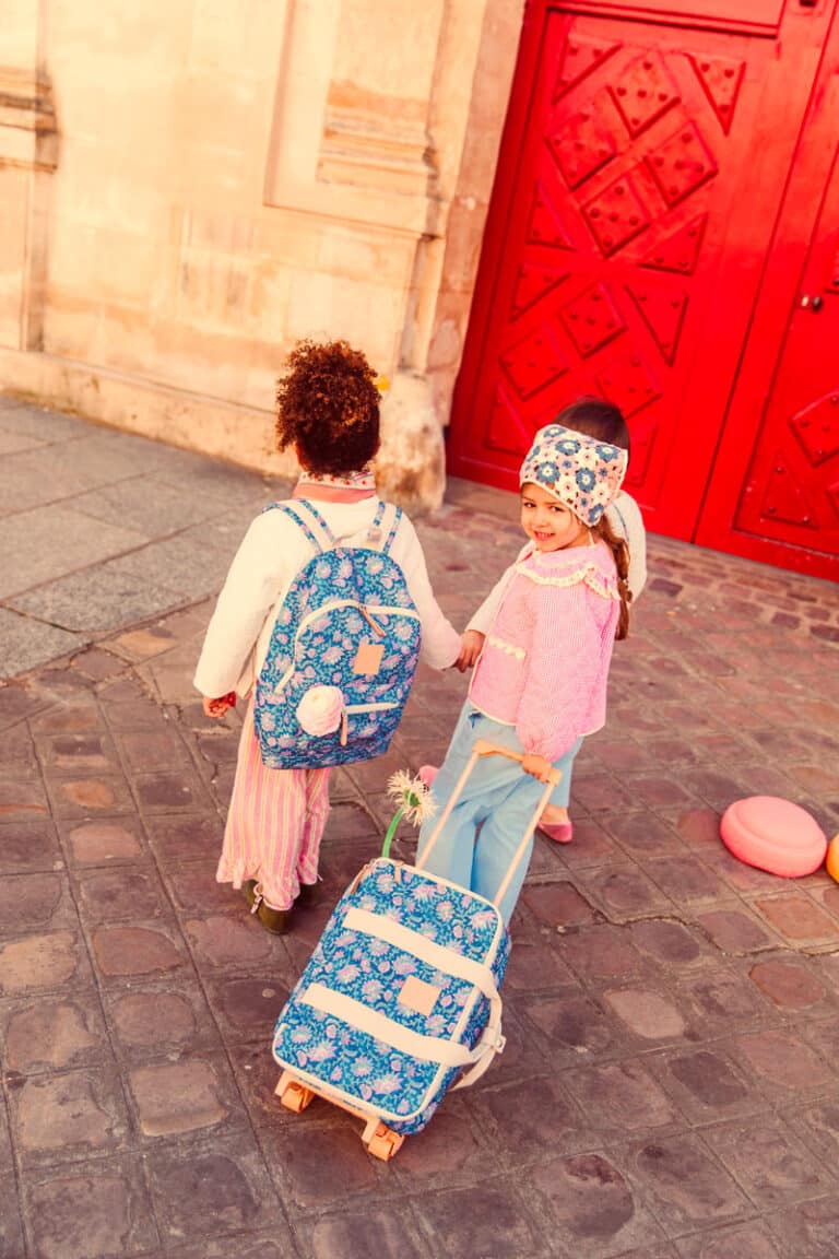 valise et sac à dos jojo factory louise misha avec 3 enfants