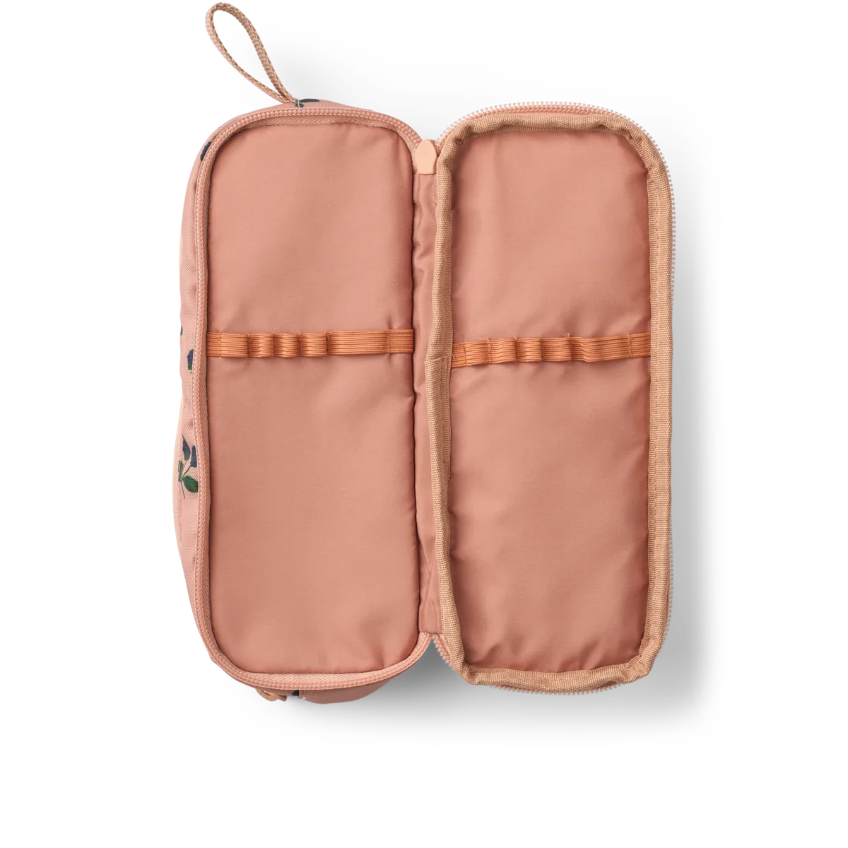 Trousse d'école baies rose Liewood sur fond blanc vue intérieur