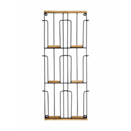 Porte cartes postales en bois – Noir – 6 cartes - Madam Stoltz - Vu de face sur fond blanc