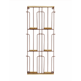 Porte cartes postales en bois – Rouille – 6 cartes - Madam Stoltz - Vu de face sur fond blanc