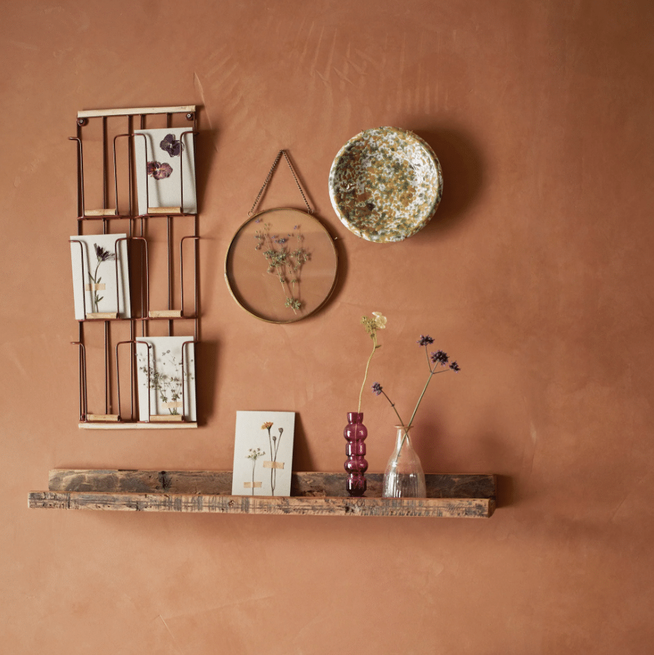 Porte cartes postales en bois – Rouille – 6 cartes - Madam Stoltz - Ambiance