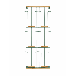 Porte cartes postales en bois – Vert – 6 cartes - Madam Stoltz - Vu de face sur fond blanc