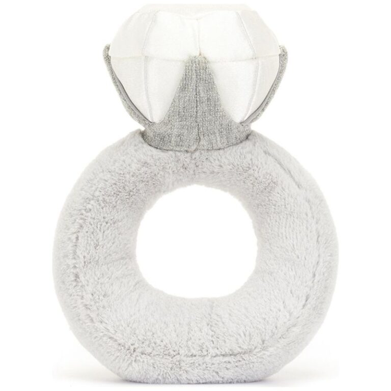 Jellycat Amuseable Diamond Ring peluche bague diamant 20cm gris