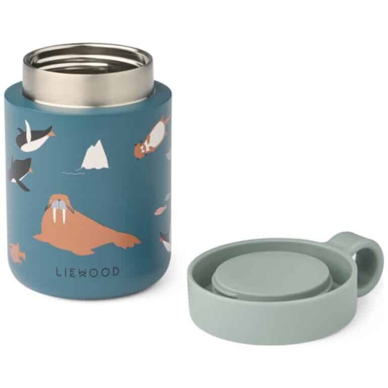 Pot isotherme bébé Kiani Arctic Sea Liewood – pot alimentaire 350 ml double paroi acier inoxydable avec couvercle étanche et poignée, Little Marmaille magasin de jouets Noël 2025 idées cadeaux enfants Vannes Lorient