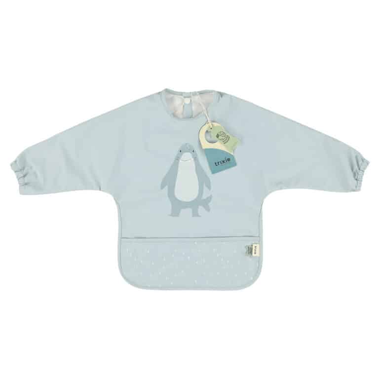 Bavoir à manches longues imperméable – Mr Requin – Trixie - Vue de face sur fond blanc