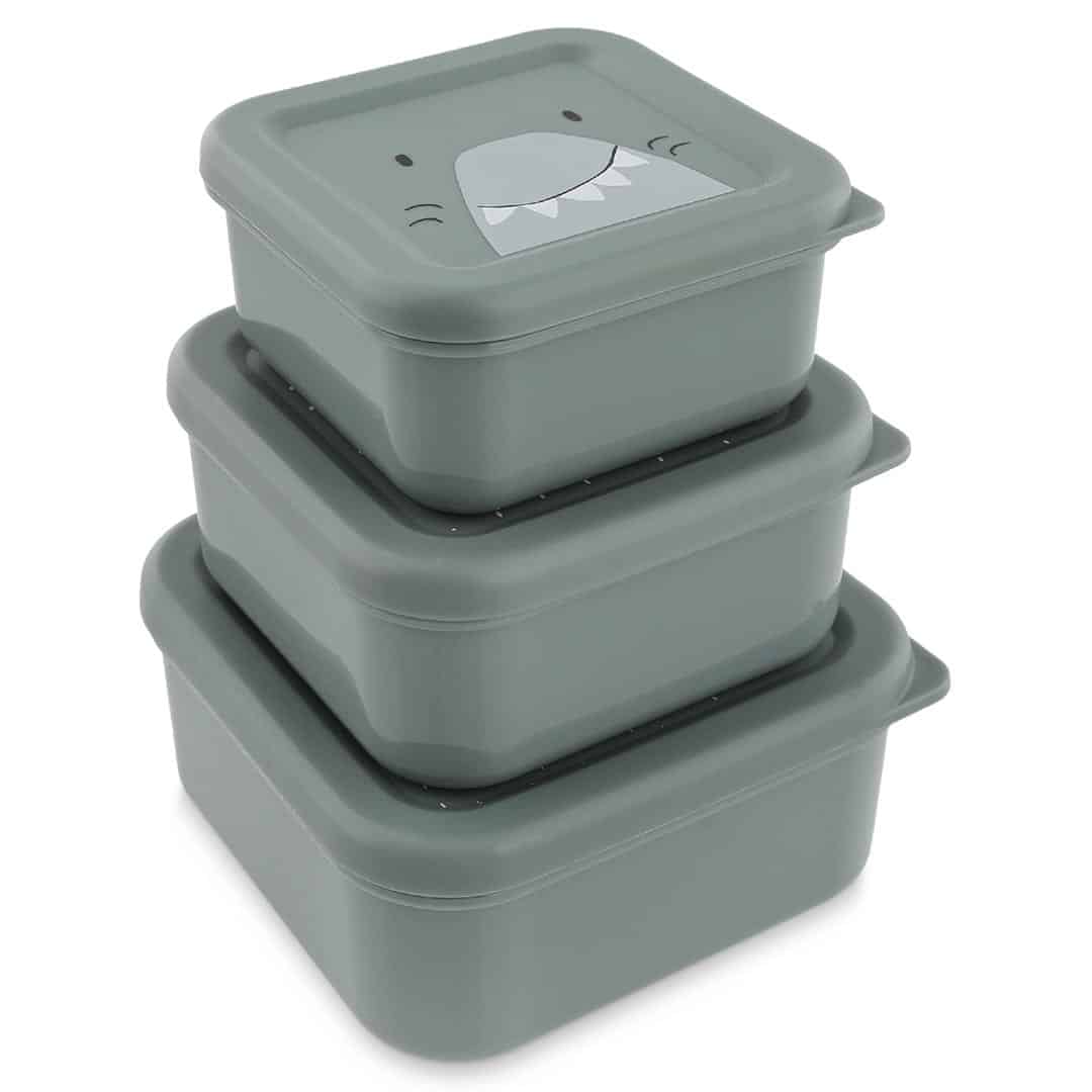 Boîte à goûter 3 pièces – Mr Requin – Trixie - Vue de côté sur fond blanc