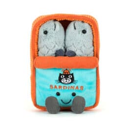Doudou boîte de sardines Amuseables - Jellycat, vue de face sur fond blanc