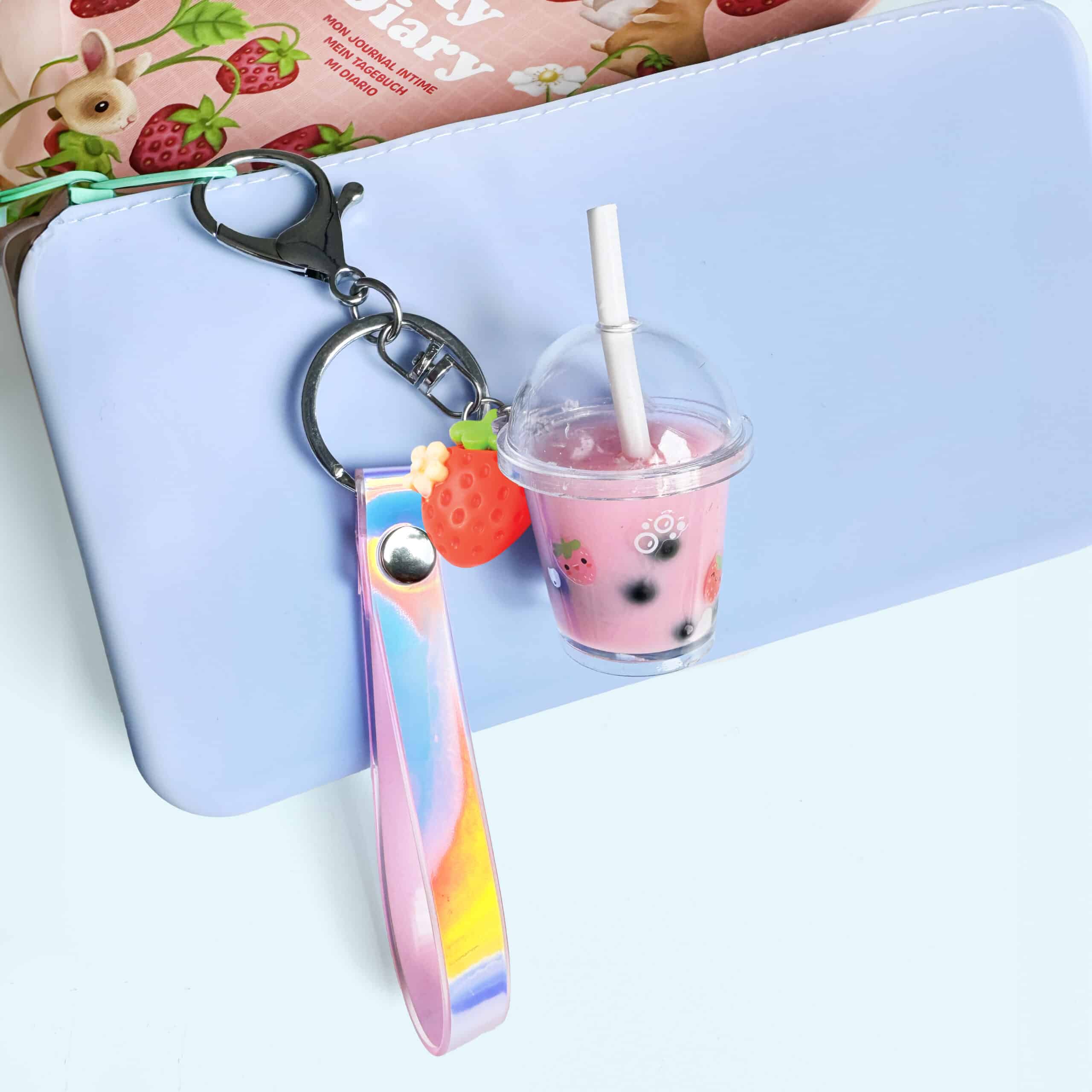 Kit créatif porte-clés charm bubble tea - Tiger tribe, vue d'ambiance du porte-clés