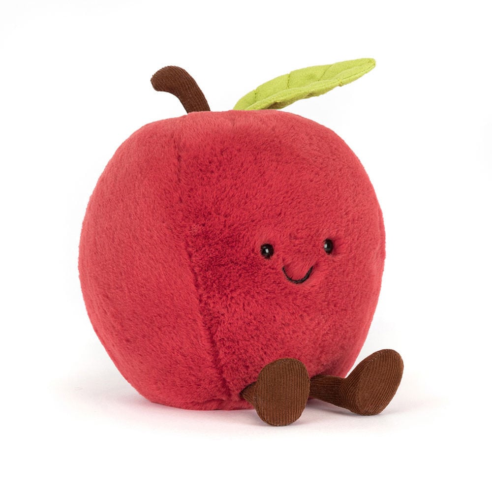 Doudou Amuseables Pomme – Jellycat - Vu de face sur fond blanc