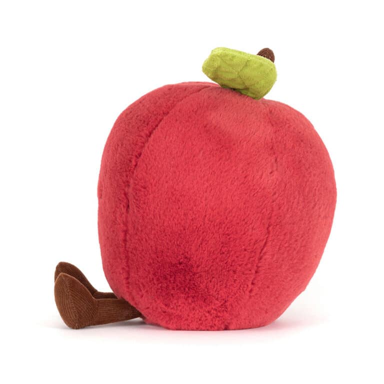Doudou Amuseables Pomme – Jellycat - Vu de côté sur fond blanc
