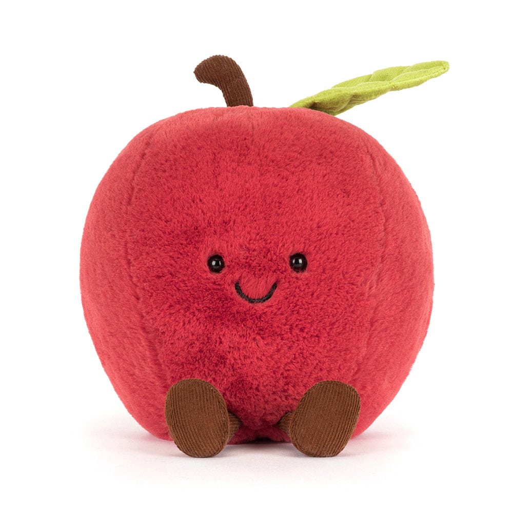 Doudou Amuseables Pomme – Jellycat - Vu de face sur fond blanc