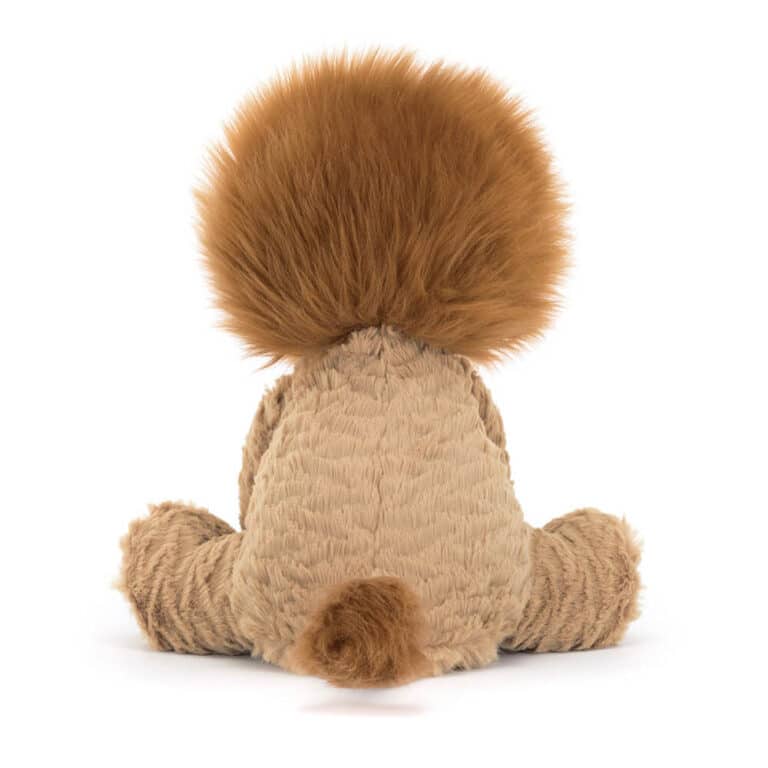 Doudou Lion Fuddlewuddle – Jellycat - Vu de dos sur fond blanc
