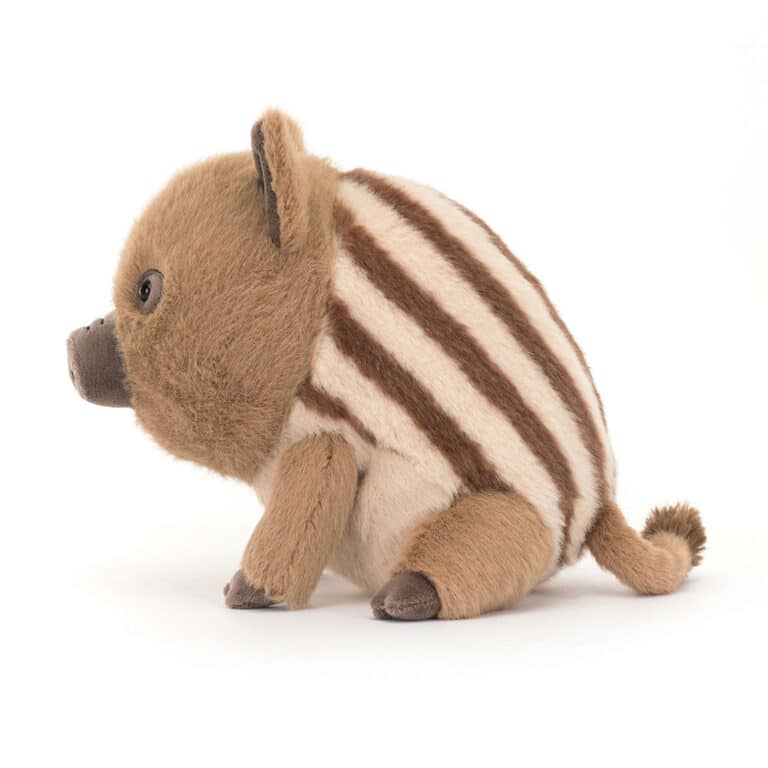 Doudou sanglier Swinley - Jellycat - Vu de côté sur fond blanc