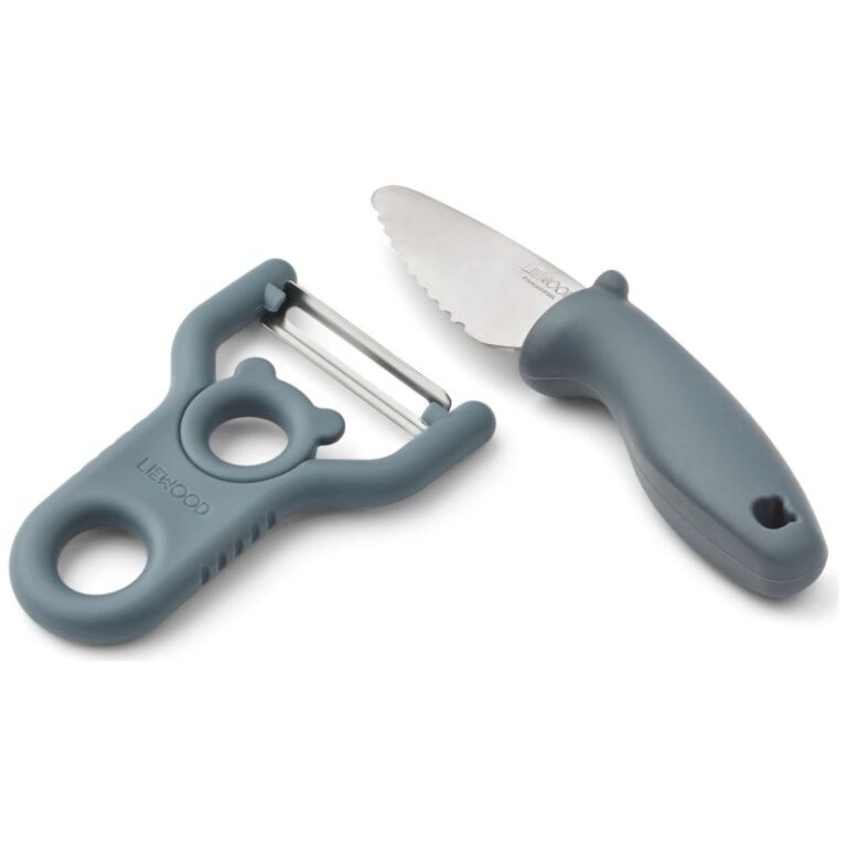 Set éplucheur & couteau enfant PERTENSE – Whale Blue Little Marmaille, concept store pour enfants à Vannes