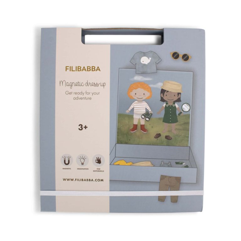Jeu magnétique - Personnage à habiller - Filibabba, vue sur fond blanc, valisette fermée de face