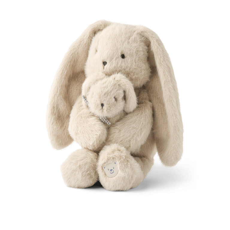 Doudou Berto Lapin – Mommy & Me – Liewood - Vu de face sur fond blanc