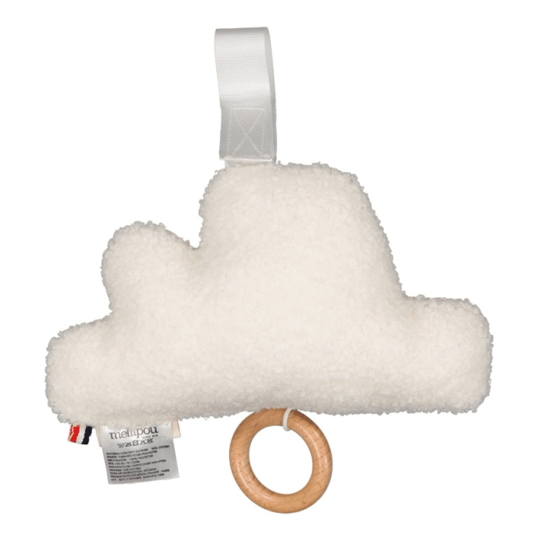 Coussin musical minibam nuage “Donna” - Stevie Wonder – Mellipou - Vu de dos sur fond blanc