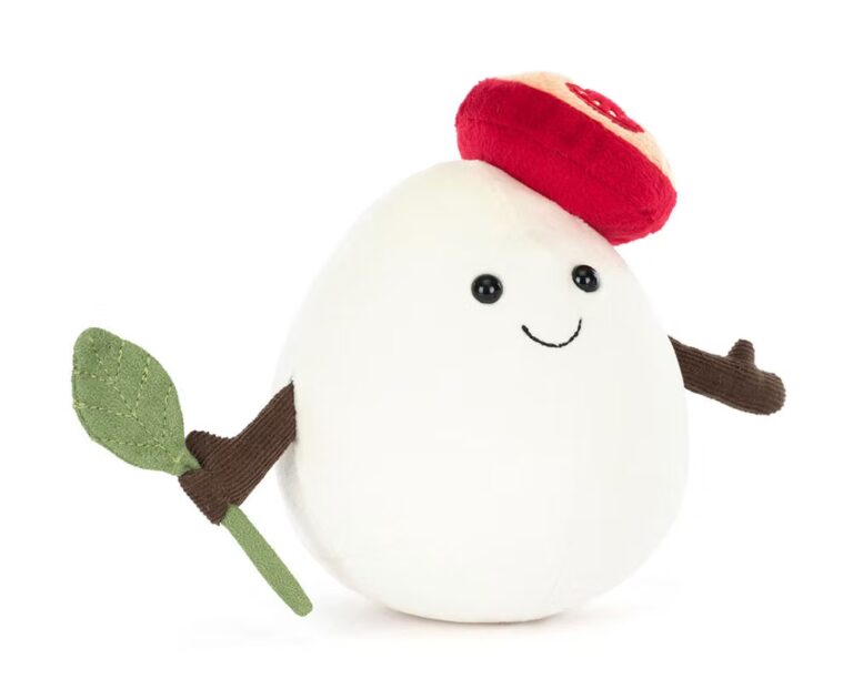 Peluche Mozzarella Jellycat, Collection Fromages, doudou fromage, idée cadeau originale, cadeau de Noël