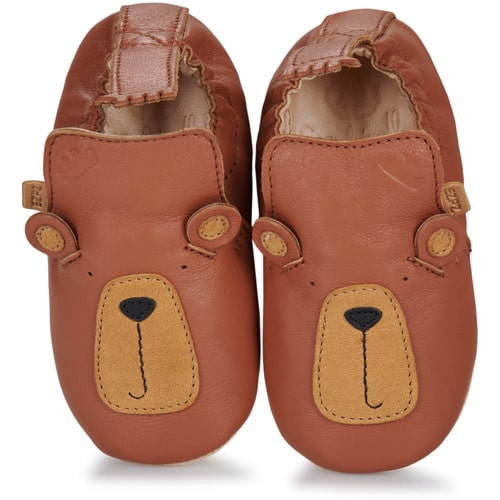 Chaussons Blublu ours - Marron - Easy Peasy, vue de face sur fond blanc