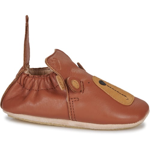 Chaussons Blublu ours - Marron - Easy Peasy, vue d'un chausson de côté sur fond blanc