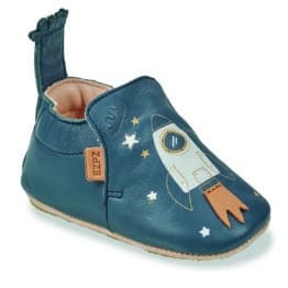Chaussons Blublu fusée - Marine - Easy Peasy, vue de côté sur fond blanc
