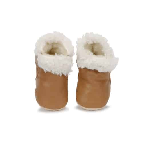 Chaussons Foublu - Camel - Easy Peasy, vue de face sur fond blanc
