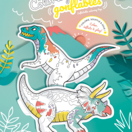 Coloriages gonflables - Dinosaures - Ara Créative, vue de l'emballage sur fond blanc