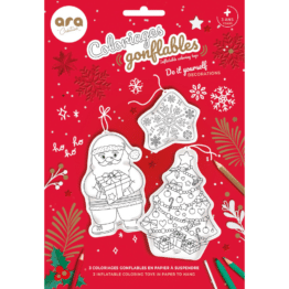 Coloriages gonflables - Noël - Ara Créative, vue de l'emballage sur fond blanc