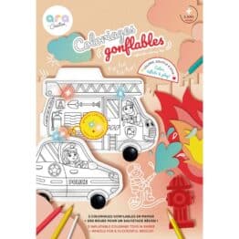 Coloriages gonflables - Police et pompier - Ara Créative, vue de l'emballage du produit sur fond blanc