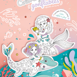 Coloriages gonflables - Sirènes - Ara Créative, vue de l'emballage sur fond blanc