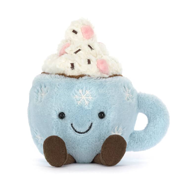 Doudou chocolat chaud Amuseables aux guimauves - Jellycat, vue de face sur fond blanc