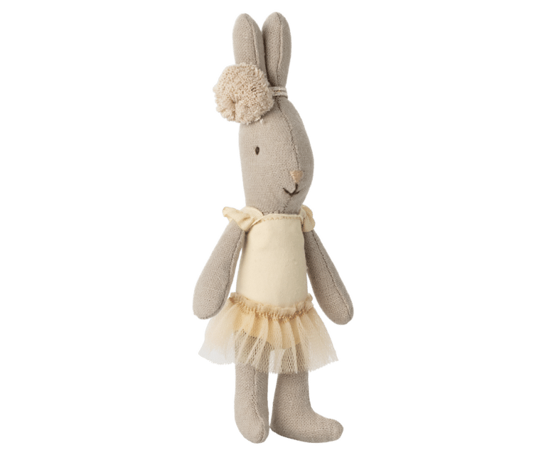 Lapine ballerine - Micro - Blanc Cassé - Maileg, vue de face sur fond blanc