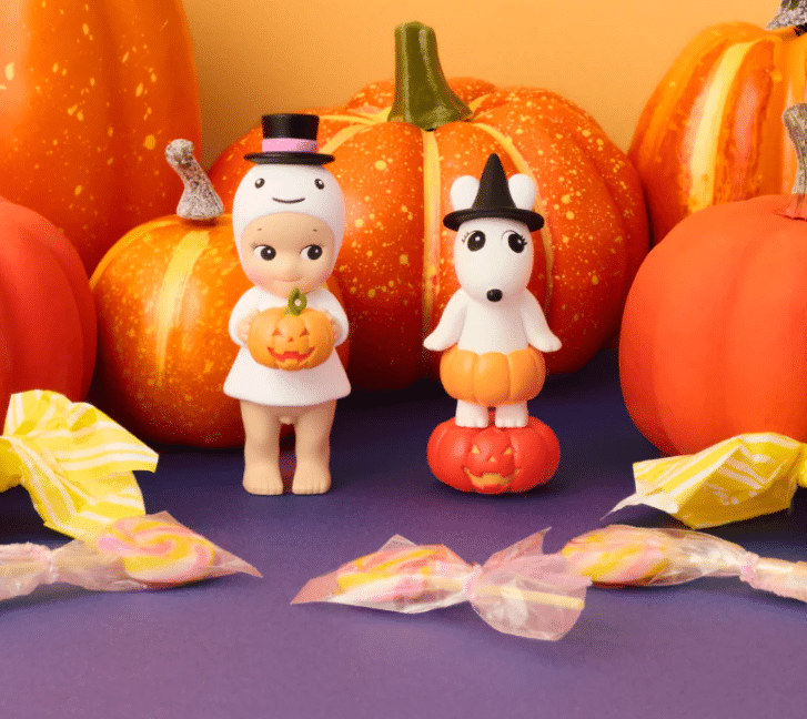 Sonny Angel® Pumpkin patch series, vue d'ambiance des 2 modèles surprises
