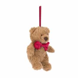 Décoration de sapin - Bartholomew l'ours avec son nœud papillon - Jellycat - Vu de face sur fond blanc